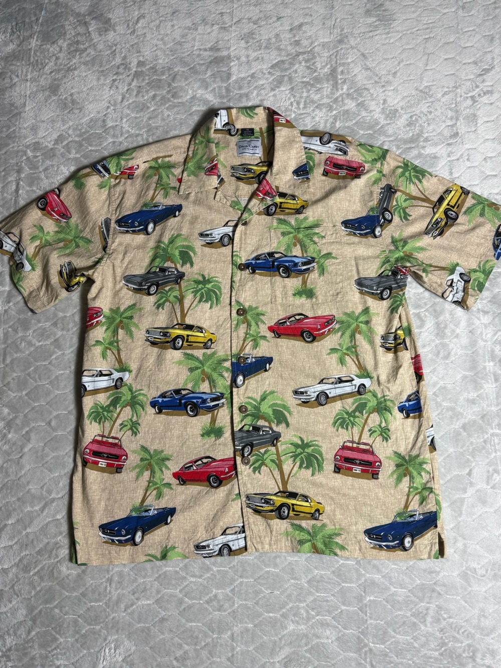 David Carey Ford Mustang Hawaiian Shirt XL All Over Print